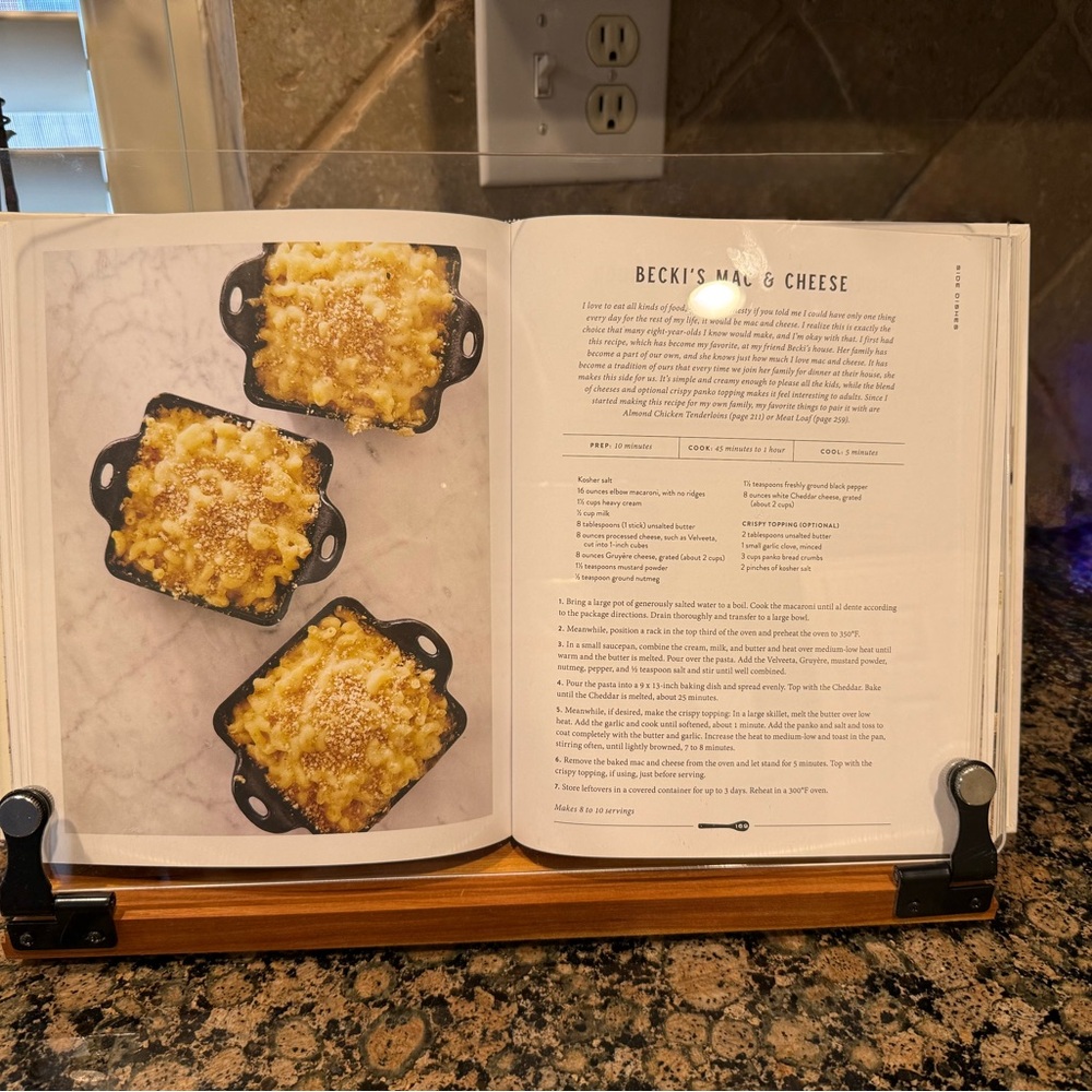 Clear Solutions Wooden Cookbook Stand with Black Accents